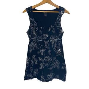 BCBG Max Azria Black White Floral Long Tank Top Tunic Babydoll Whimsi 90s Y2K